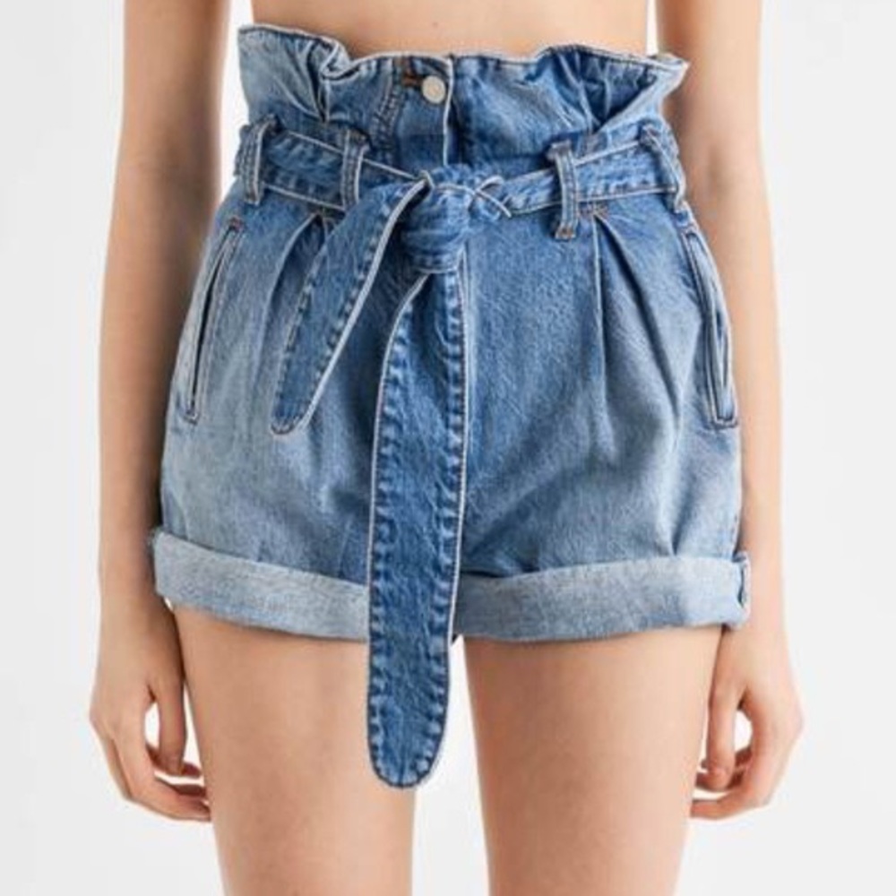 Re/done X Attico Paperbag Denim Shorts Size 23